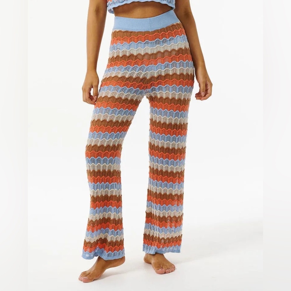 NWOT Rip Curl Womens Multicolor Beach Pants Santorini Sun Crochet Size Small